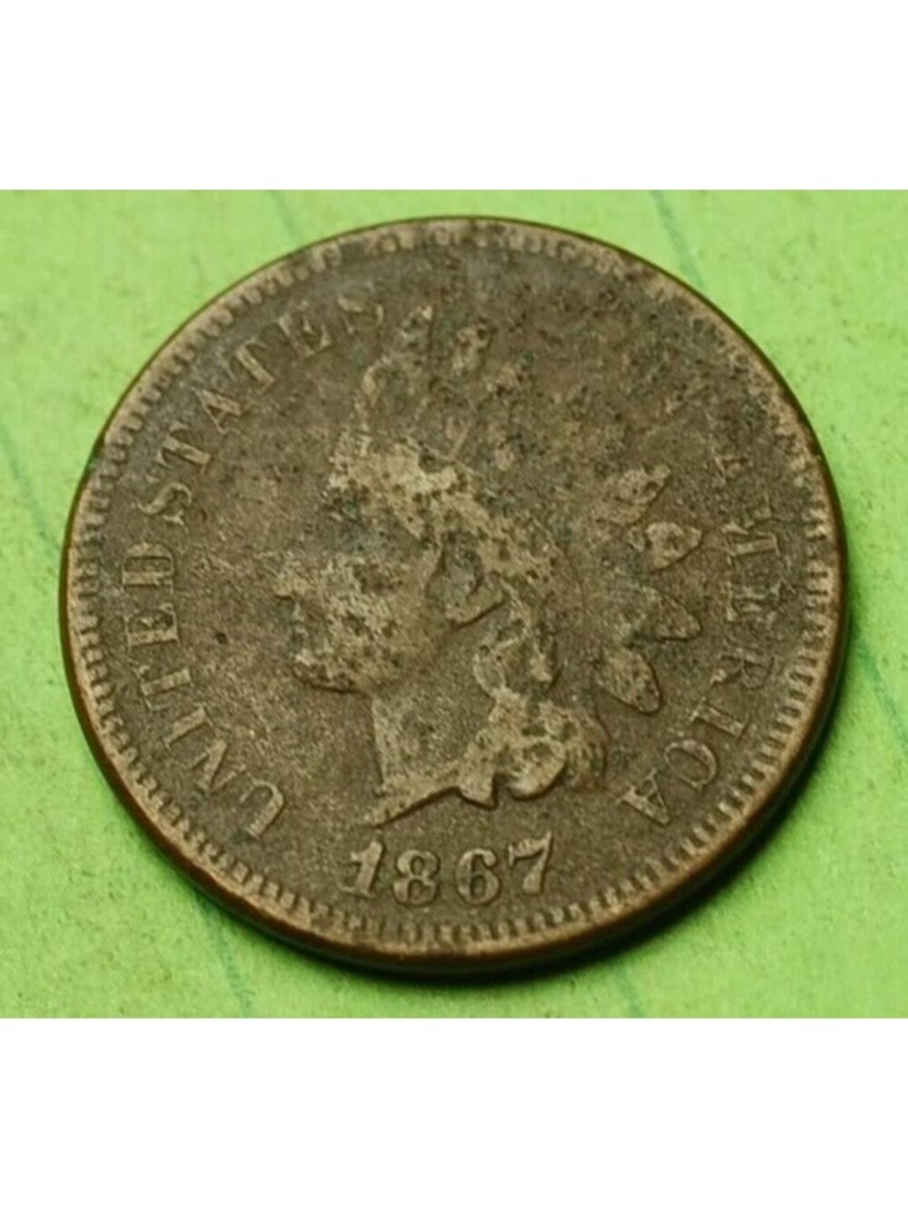 X453 1867 Indian Head Cent Penny 1c - BETTER DATE - Check Out Our Store